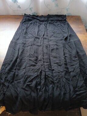 Everyday Black Tiered Maxi Skirt - Lightweight Comfort